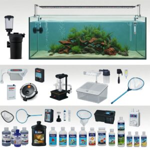 Essential aquarium equipment needed for a healthy 125 gallon fish tank setup.
