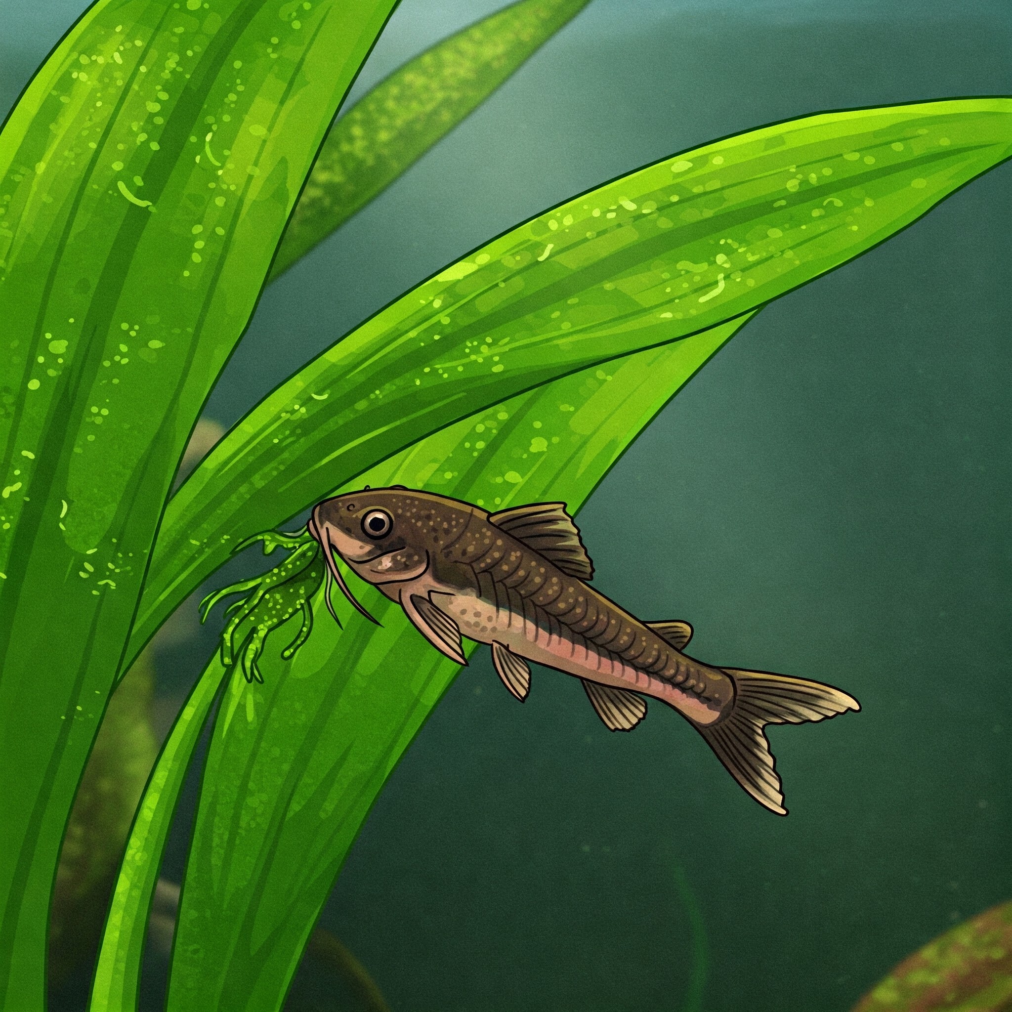 Illustration of Algae Eating Fish For Planted Aquariums Over 50 Gallons