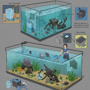 Key maintenance tasks for keeping a very large fish tank clean and healthy.