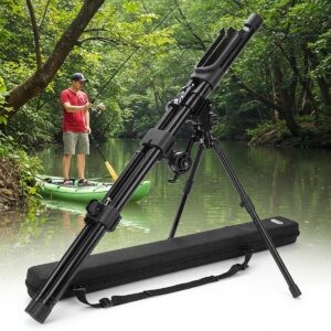 Portable fishing rod holder for easy transport and setup.