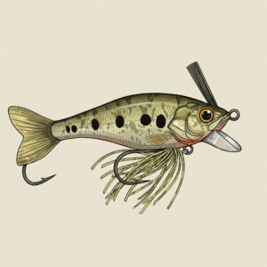 Realistic minnow-style fishing lures for bass designed to mimic the movement of live bait.