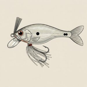 Close-up photo showing vibrant colored fishing lures for bass with detailed textures.