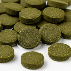 Image depicting algae wafers, a specialized exotic fish food for bottom-feeding and herbivorous fish, ensuring balanced nutrition and promoting healthy digestion.
