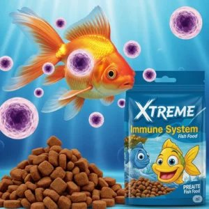 Illustration depicting immune system support from Xtreme fish food