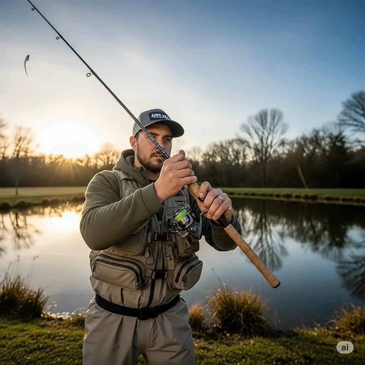 An angler demonstrating the balanced feel of the Ugly Stik GX2 spinning combo, poised for a powerful and accurate cast.