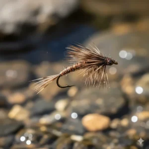 Pheasant Tail Nymph illustration, one of the most reliable best flies for trout fishing in various conditions.