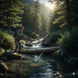 Example of a compact and heavy fishing spoon designed specifically for casting in tight spots on small streams for trout.