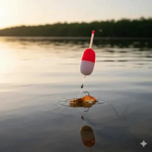 An example of a simple popping cork rig used with live shrimp, a traditional and effective method for catching large speckled trout.