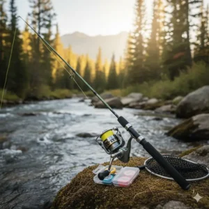 An image showcasing an affordable rod and reel combo for trout fishing, ideal for new anglers.