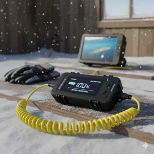 A long-lasting rechargeable battery pack for the best ice fishing camera systems.