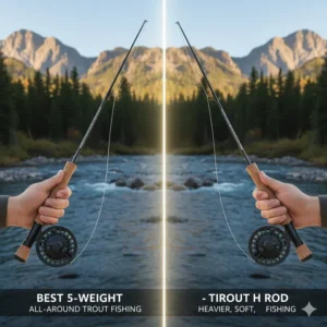 A classic 5-weight fly rod commonly recommended as the best all-around option for trout fishing.