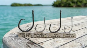 A comparison of high-strength circle hooks and J-hooks used for catch-and-release tarpon fishing.