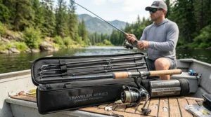 Stainless steel guides with ceramic inserts on a high-value spinning rod under 100 dollars.