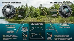 A step-by-step diagram showing the downward jerking motion of a fishing rod to give a jerkbait its erratic slashing action.